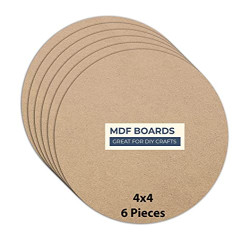 Variety Canvas 6 Piece 4 x 4 Inch Round MDF Boards