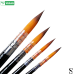 Brustro Artists Gold Taklon Brushes For Acrylics, Oil And Watercolour Set Of 10 - Long Handle